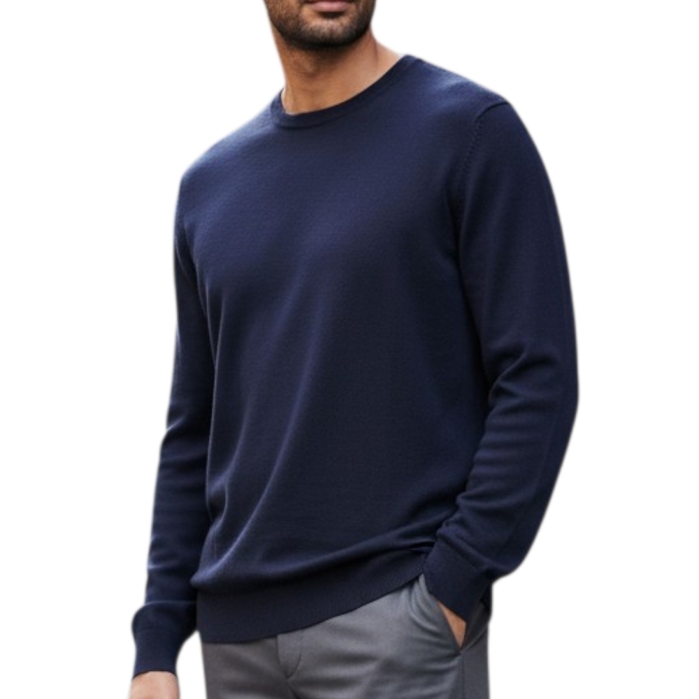 Banana Republic Premium Lux Yarn Men's Navy Crewneck Sweater